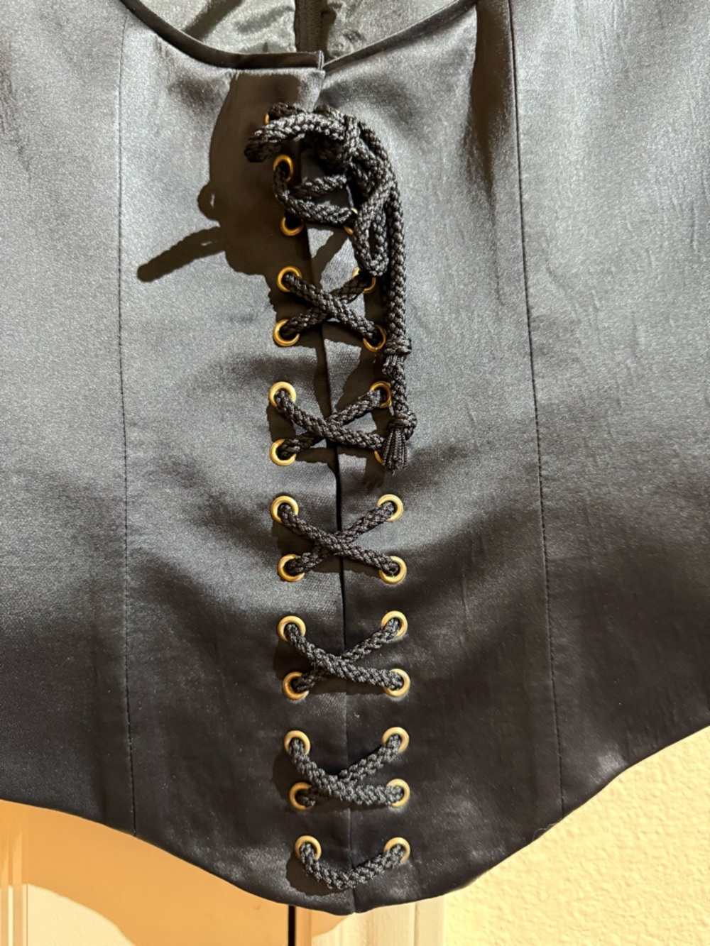 Authentic Moschino Black  Couture vintage Corset with lace up front, back zipper - Picture 8 of 15
